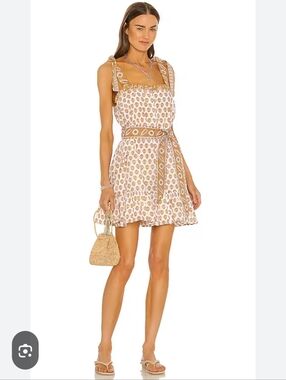 Cleobella Mustard and White Tie-Shoulder Floral Sundress